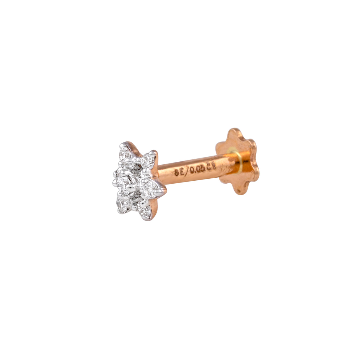 FLORAL DIAMOND NOSE PIN - view 2
