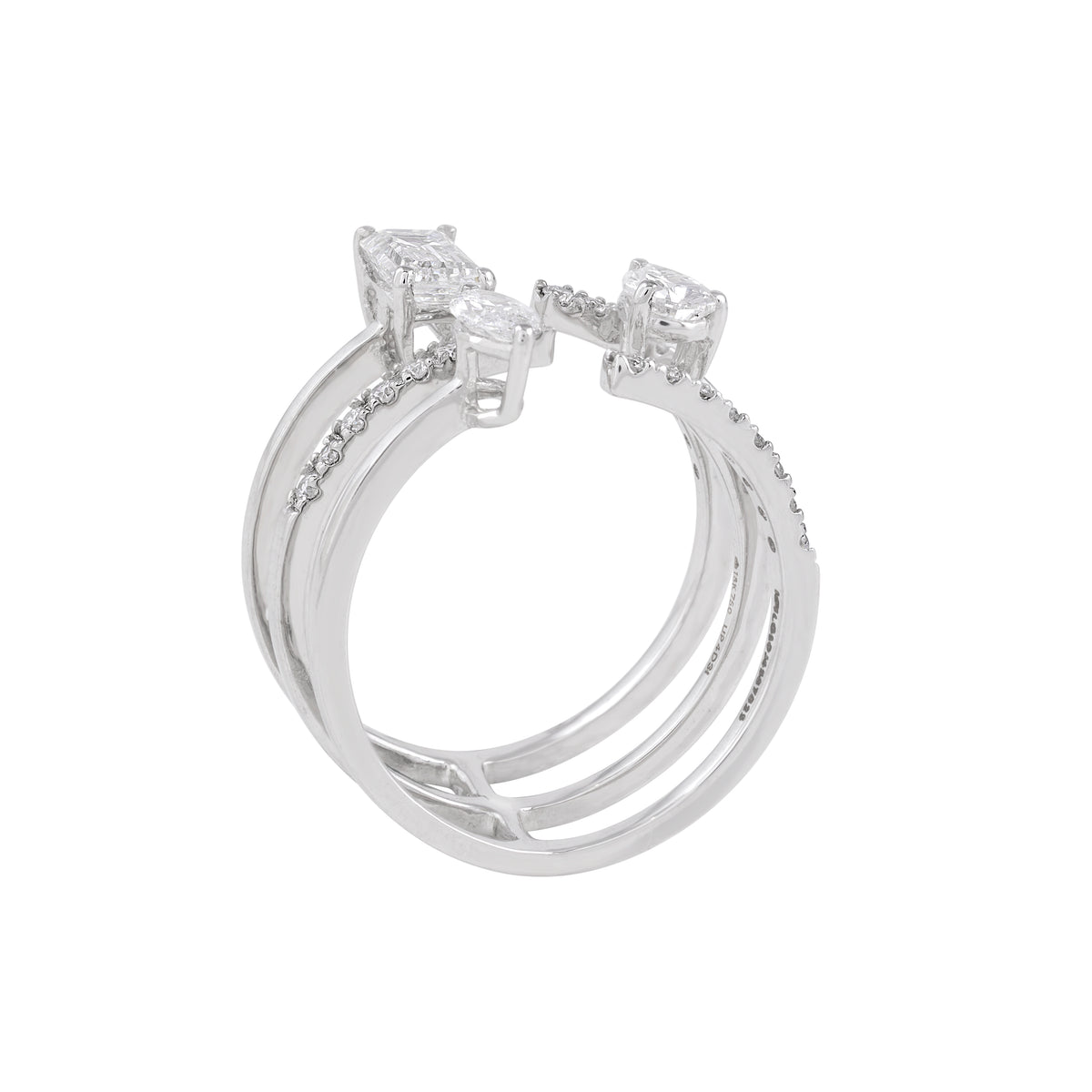 Aurora trio diamond ring - view 3