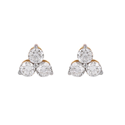 Trinity Diamond Stud Earring
