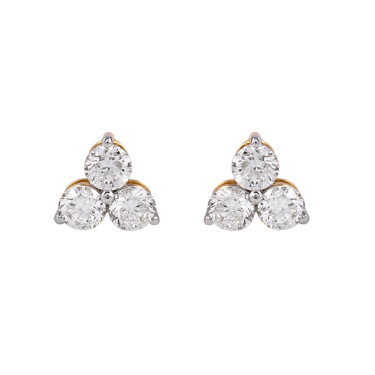 Trinity Diamond Stud Earring