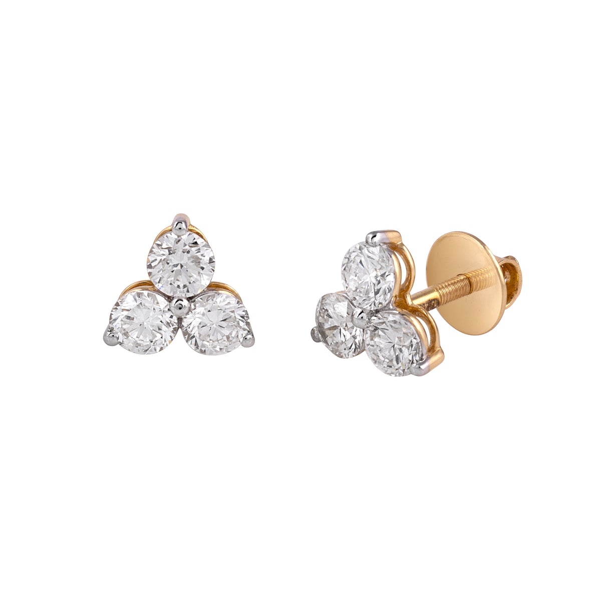 Trinity Diamond Stud Earring