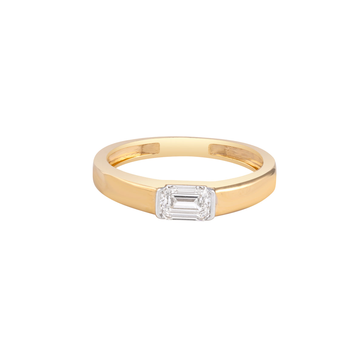 Emerald cut tension band - view 1