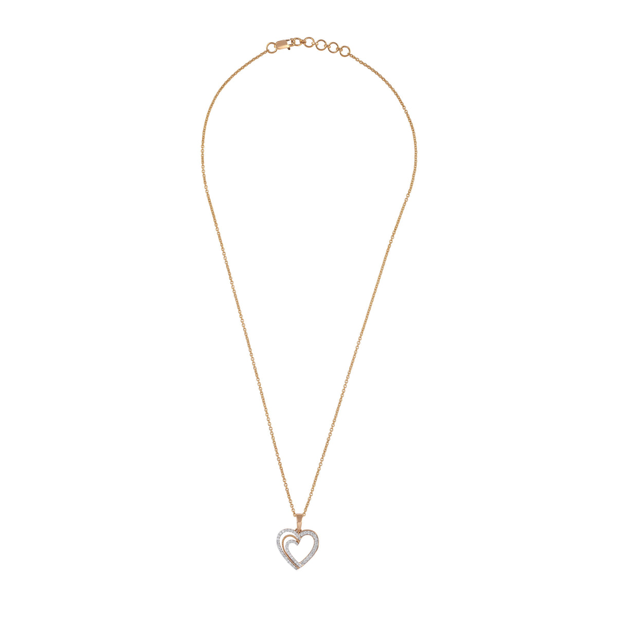 Double open heart diamond - view 1