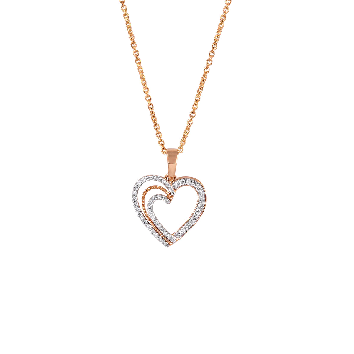 Double open heart diamond - view 2
