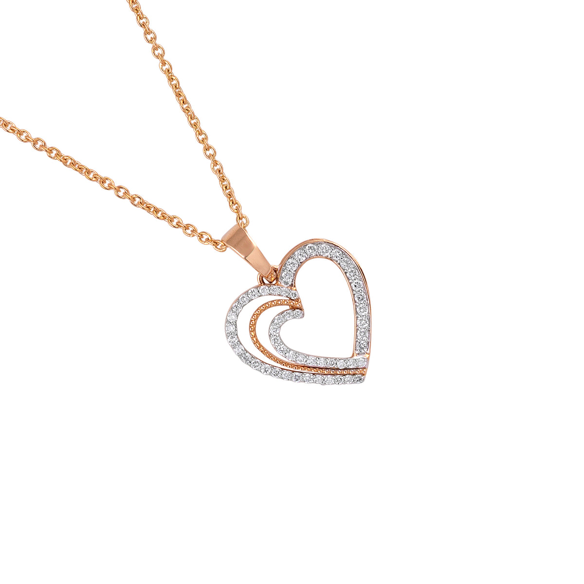 Double open heart diamond - view 3