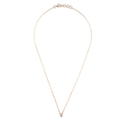oval diamond bezel solitaire pendant - view 1