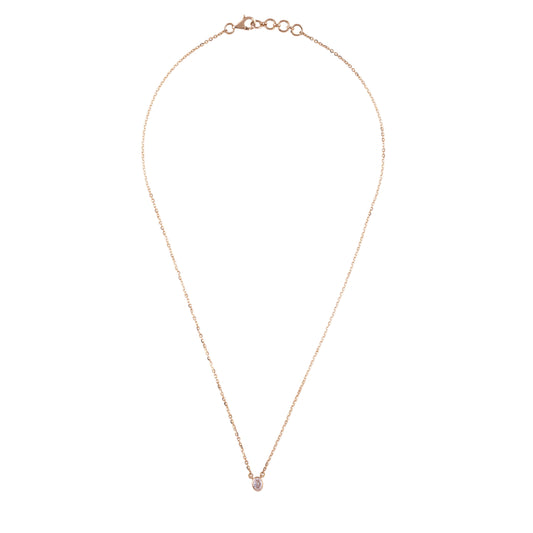 oval diamond bezel solitaire pendant - view 1