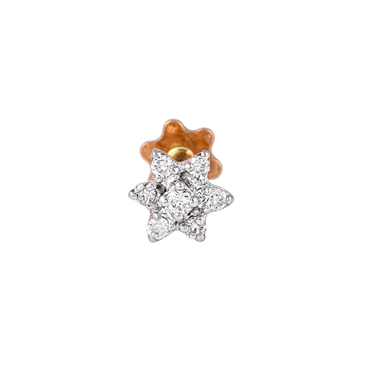 FLORAL DIAMOND NOSE PIN - view 1