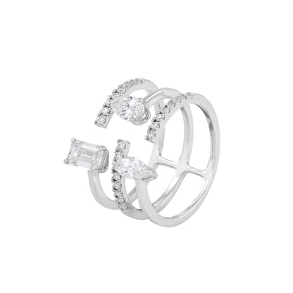 Aurora trio diamond ring - view 2