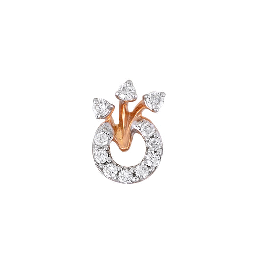 Three-drop diamond halo nose pin - view 1