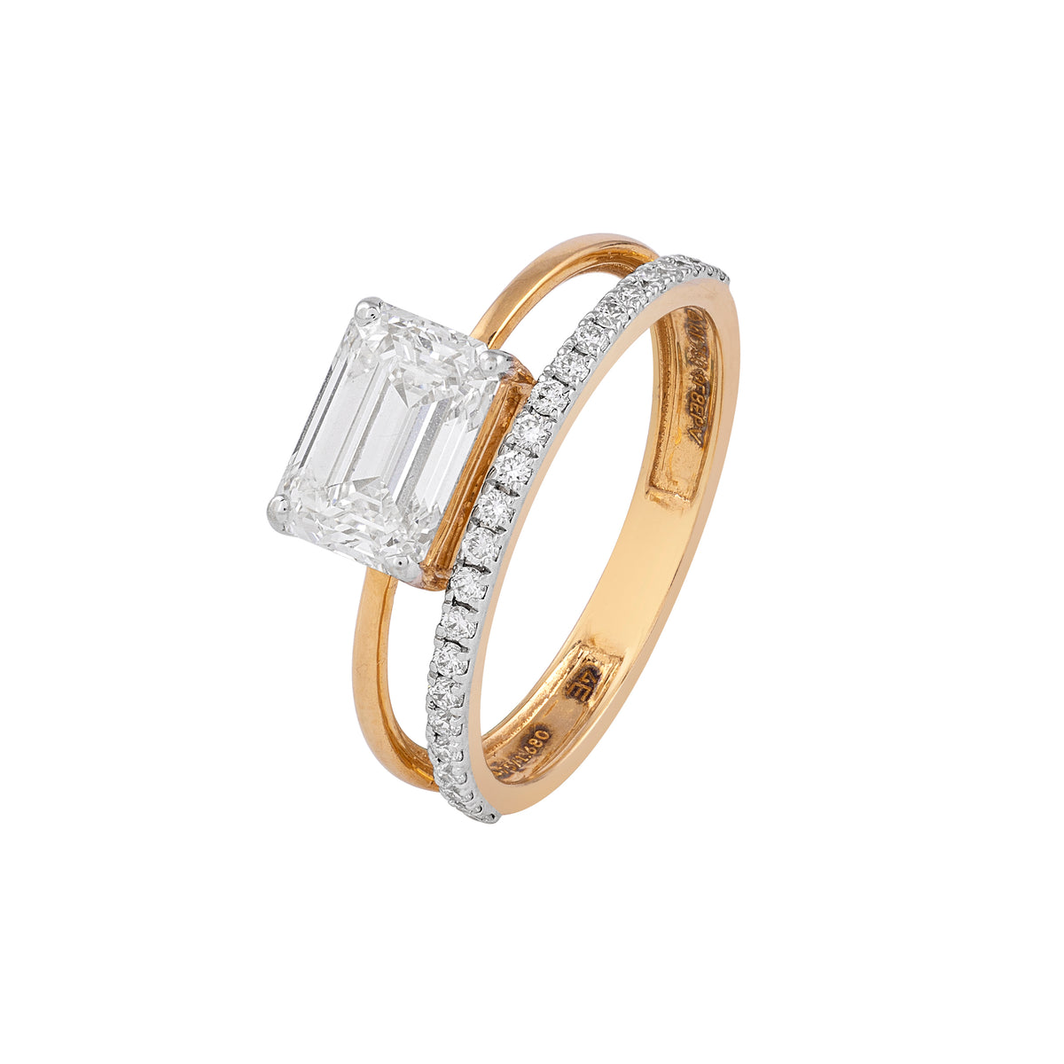 Emerald cut ring - view 2
