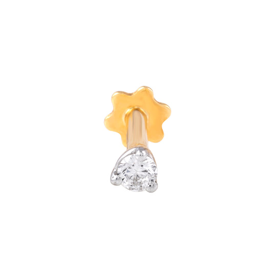 Solitaire diamond nose pin - view 1