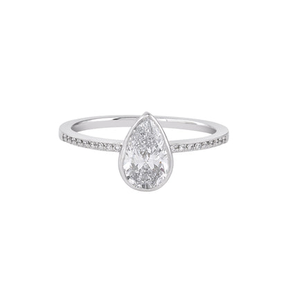 Pear-cut bezel solitaire ring - view 1