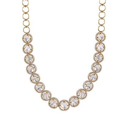 polki diamond halo necklace - view 2