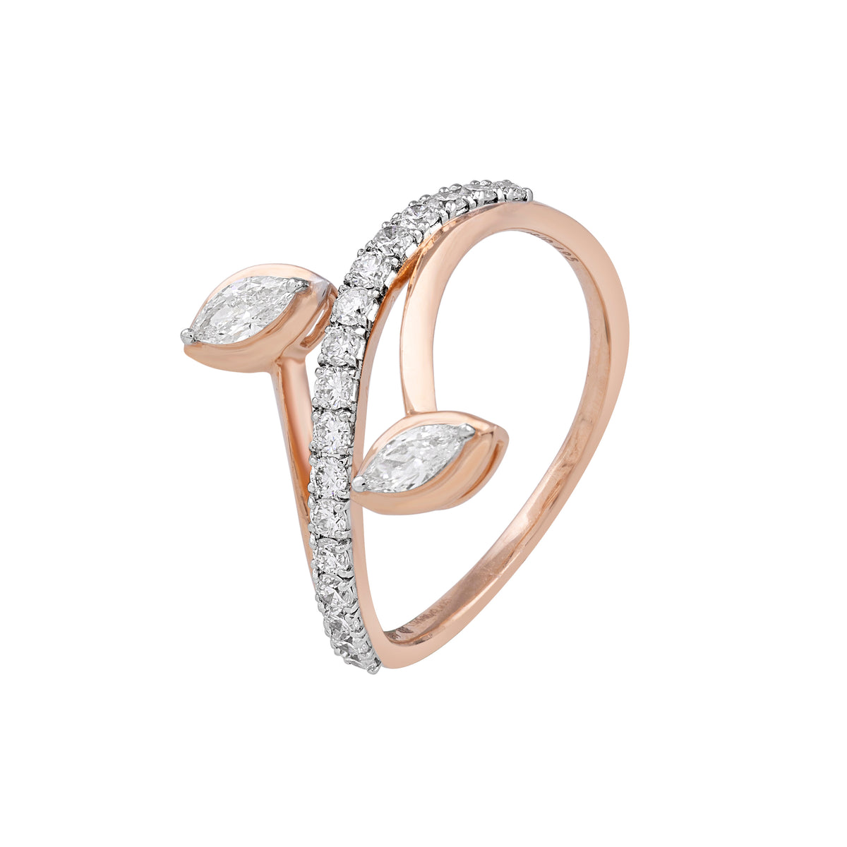 twin leaf ring - view 3