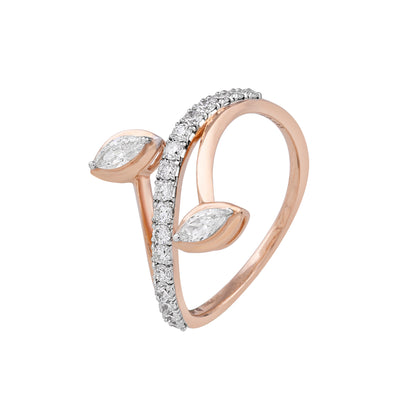 twin leaf ring - view 3