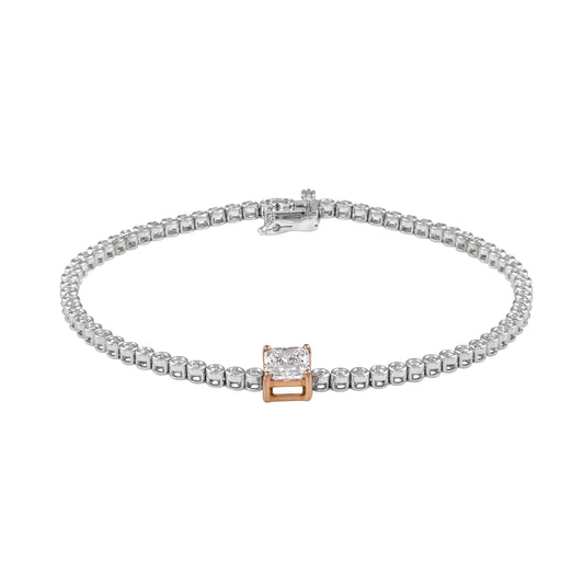 Round with radiant Tennis Bracelet - view 1