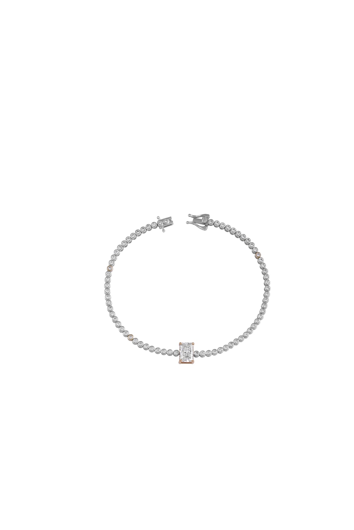 Round with radiant Tennis Bracelet - view 2