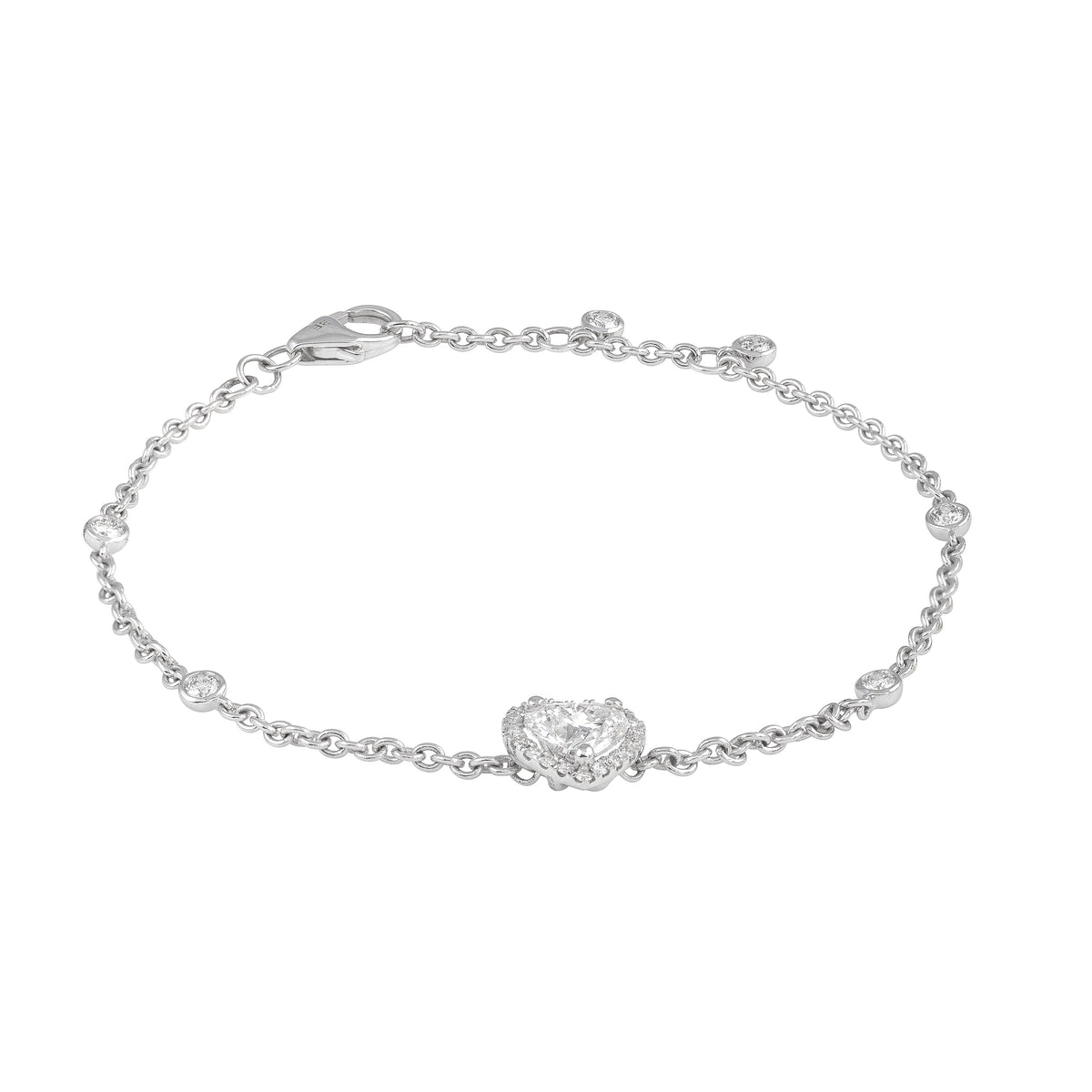 Halo Heart Diamond Bracelet - view 1