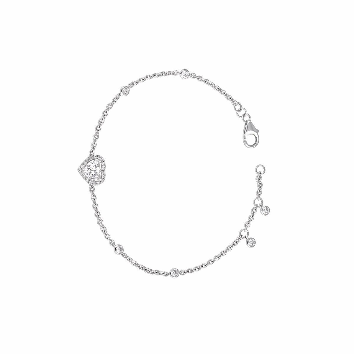 Halo Heart Diamond Bracelet - view 2