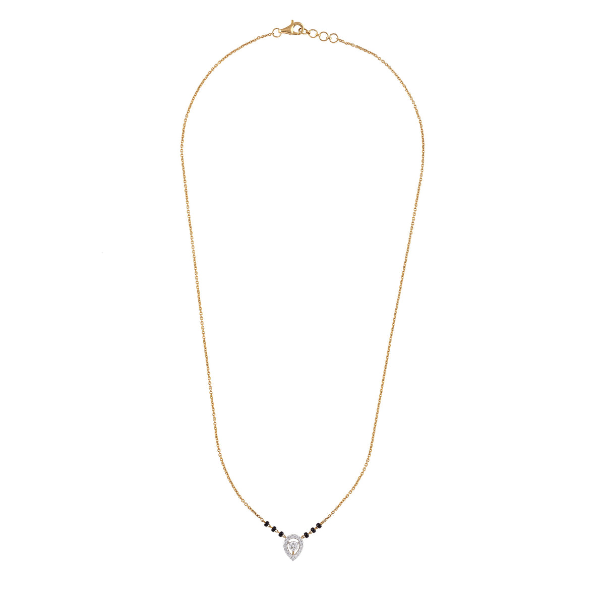 Teardrop diamond Mangalsutra - view 1