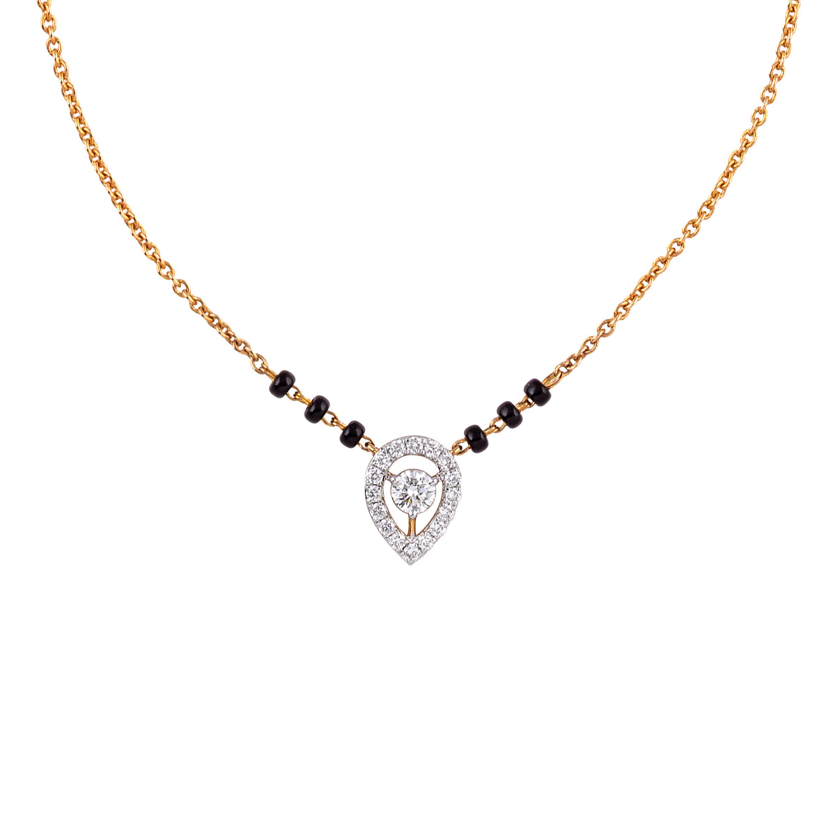 Teardrop diamond Mangalsutra - view 2