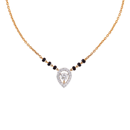 Teardrop diamond Mangalsutra - view 2
