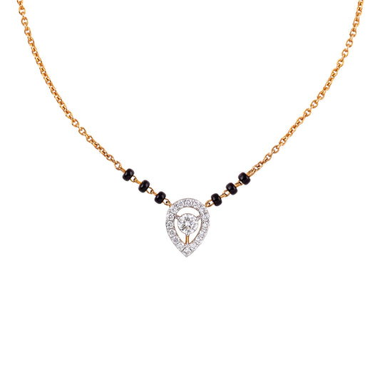 Teardrop diamond Mangalsutra - view 2