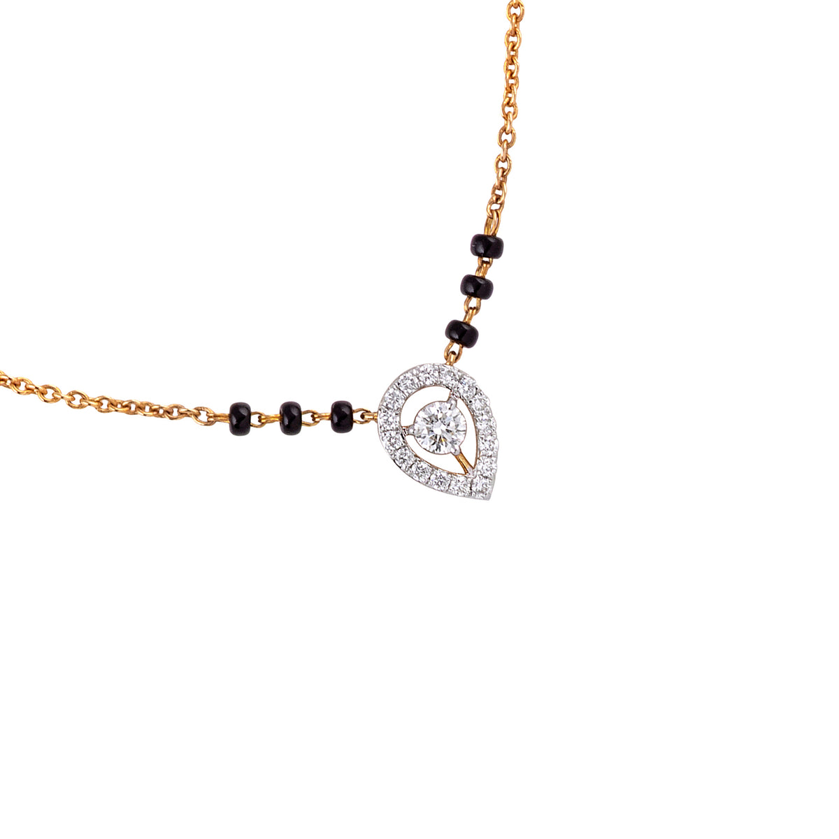 Teardrop diamond Mangalsutra - view 3