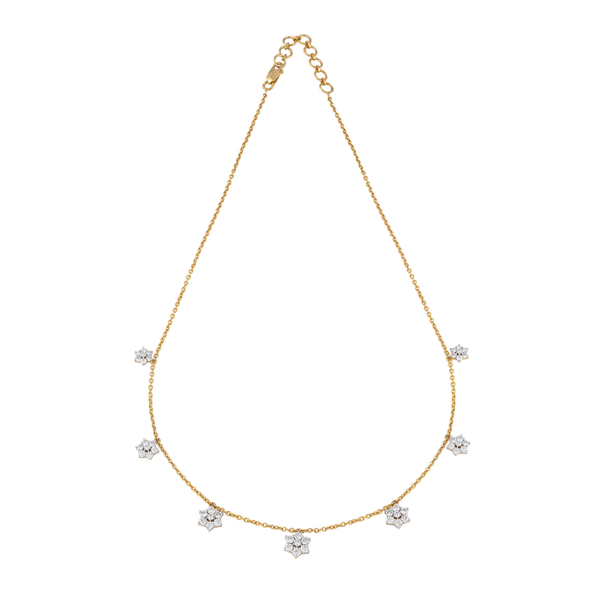 flower drop diamond necklace - view 1