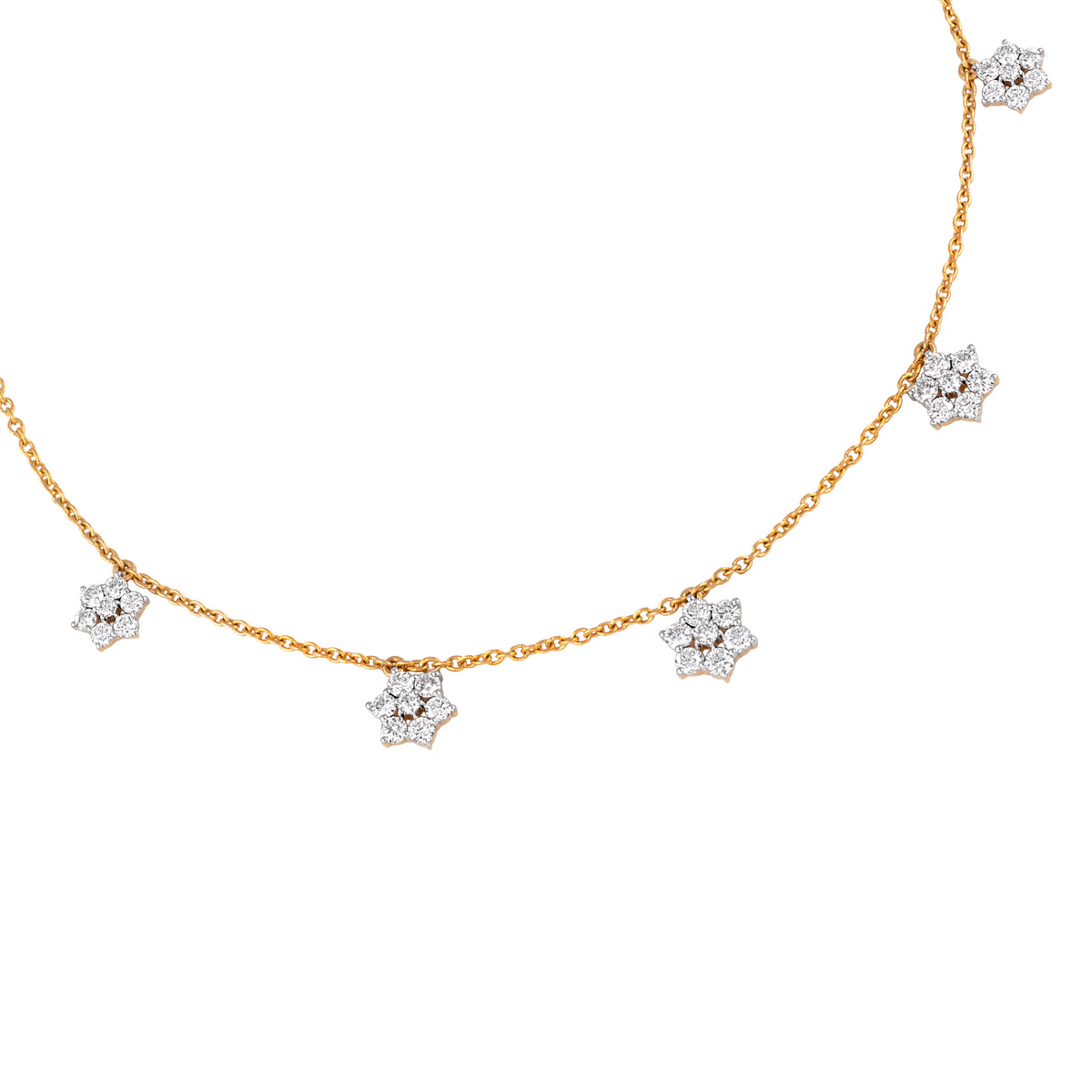 flower drop diamond necklace - view 2