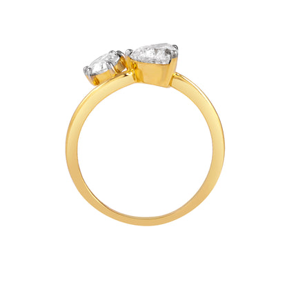 Twin flame diamond ring - view 2