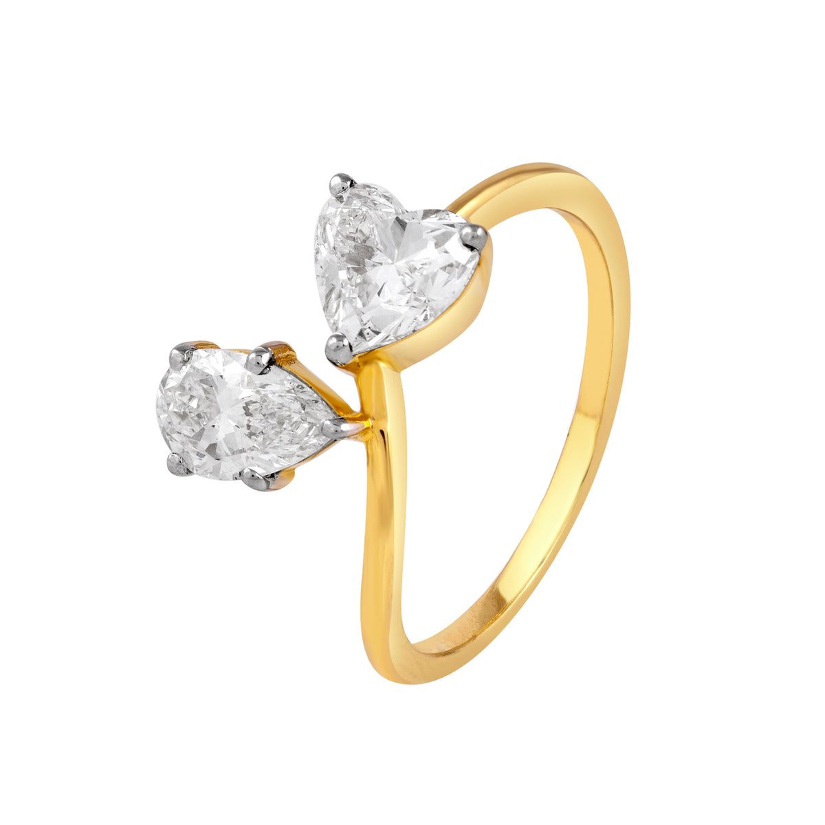 Twin flame diamond ring - view 3