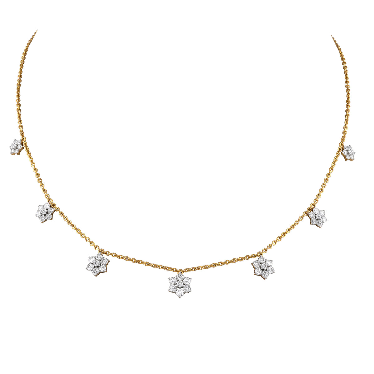 flower drop diamond necklace - view 3