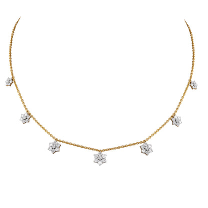 flower drop diamond necklace - view 3
