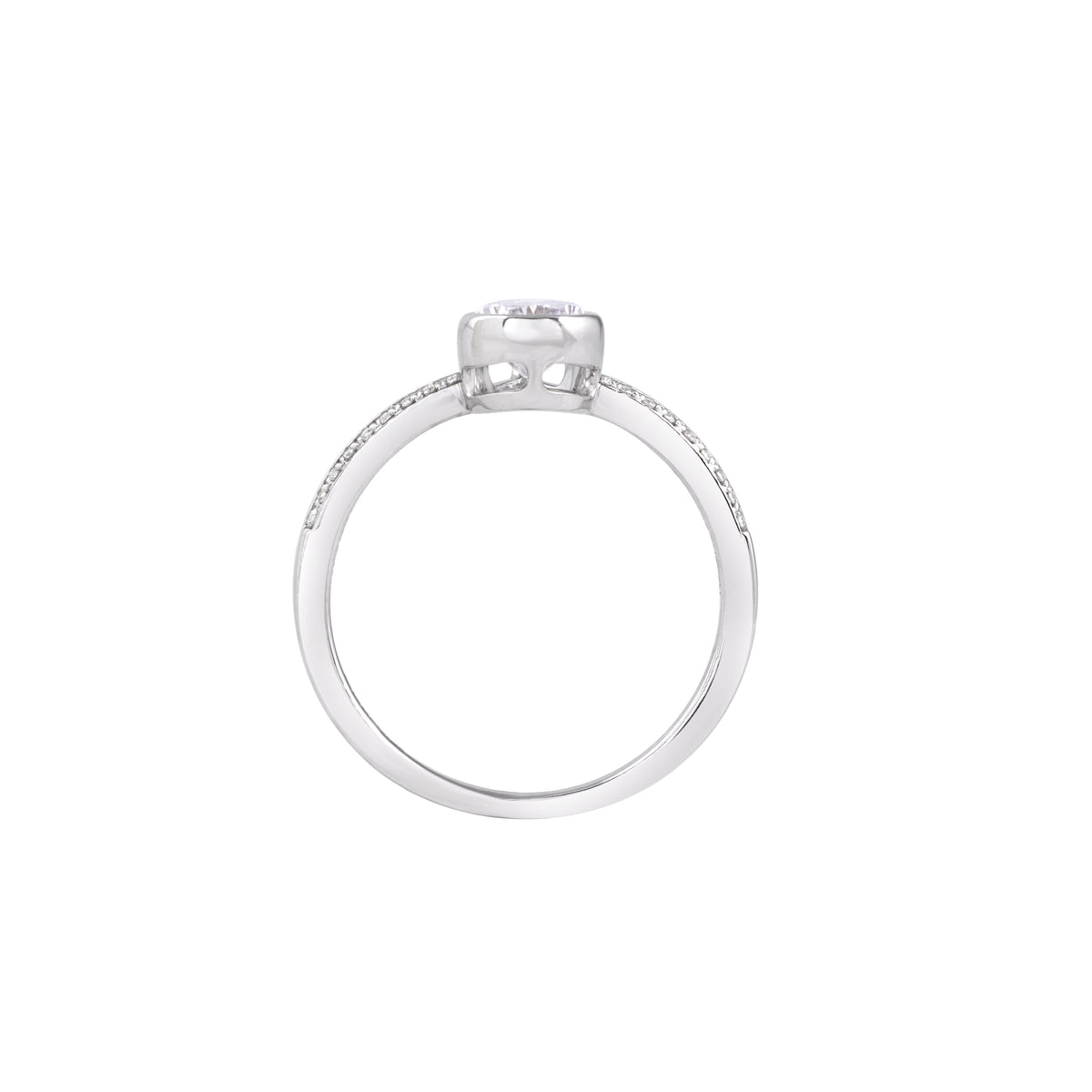 Pear-cut bezel solitaire ring - view 3