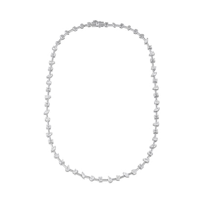 multi shape diamond tennis necklace - view 1