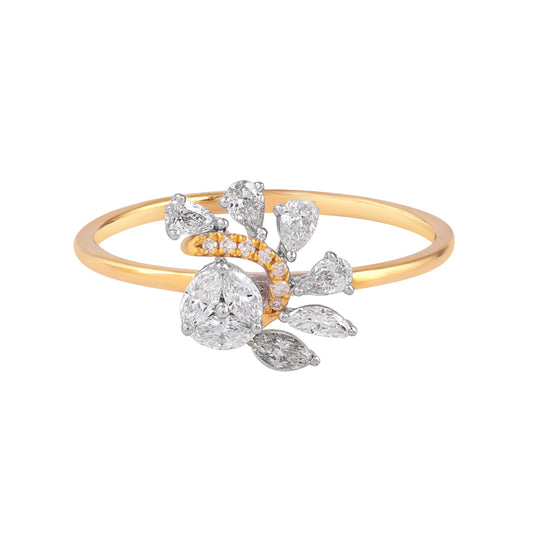 floral cluster diamond ring - view 1
