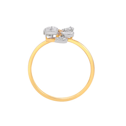 floral cluster diamond ring - view 2
