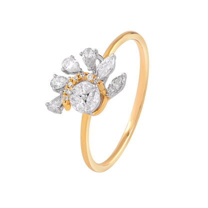 floral cluster diamond ring - view 3