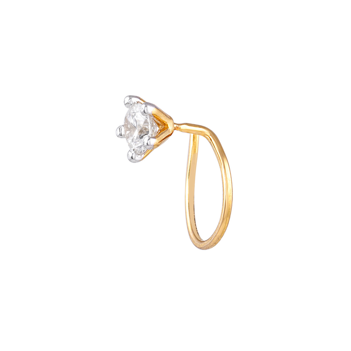single stone nose pin - view 2