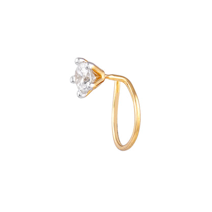 single stone nose pin - view 2