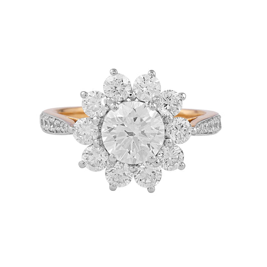 Floral halo ring - view 1