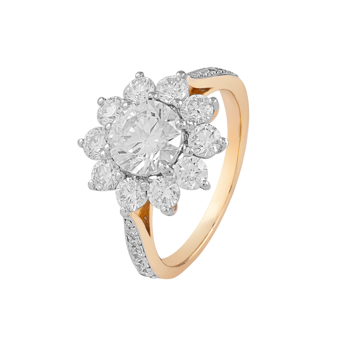 Floral halo ring - view 2