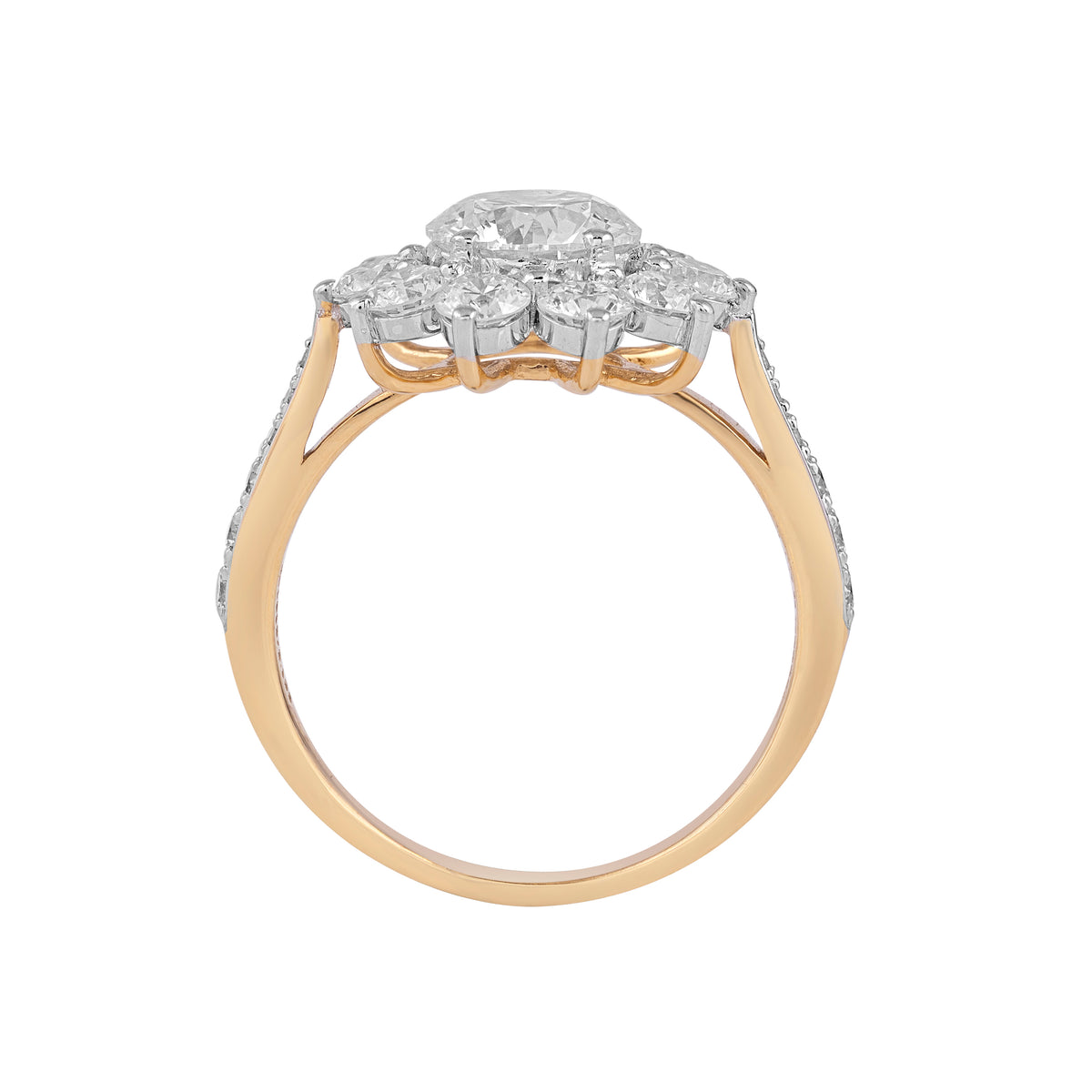 Floral halo ring - view 3