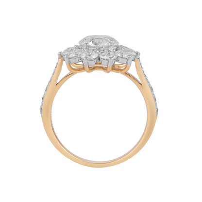 Floral halo ring - view 3