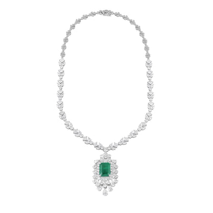 diamond colour stone necklace - view 1