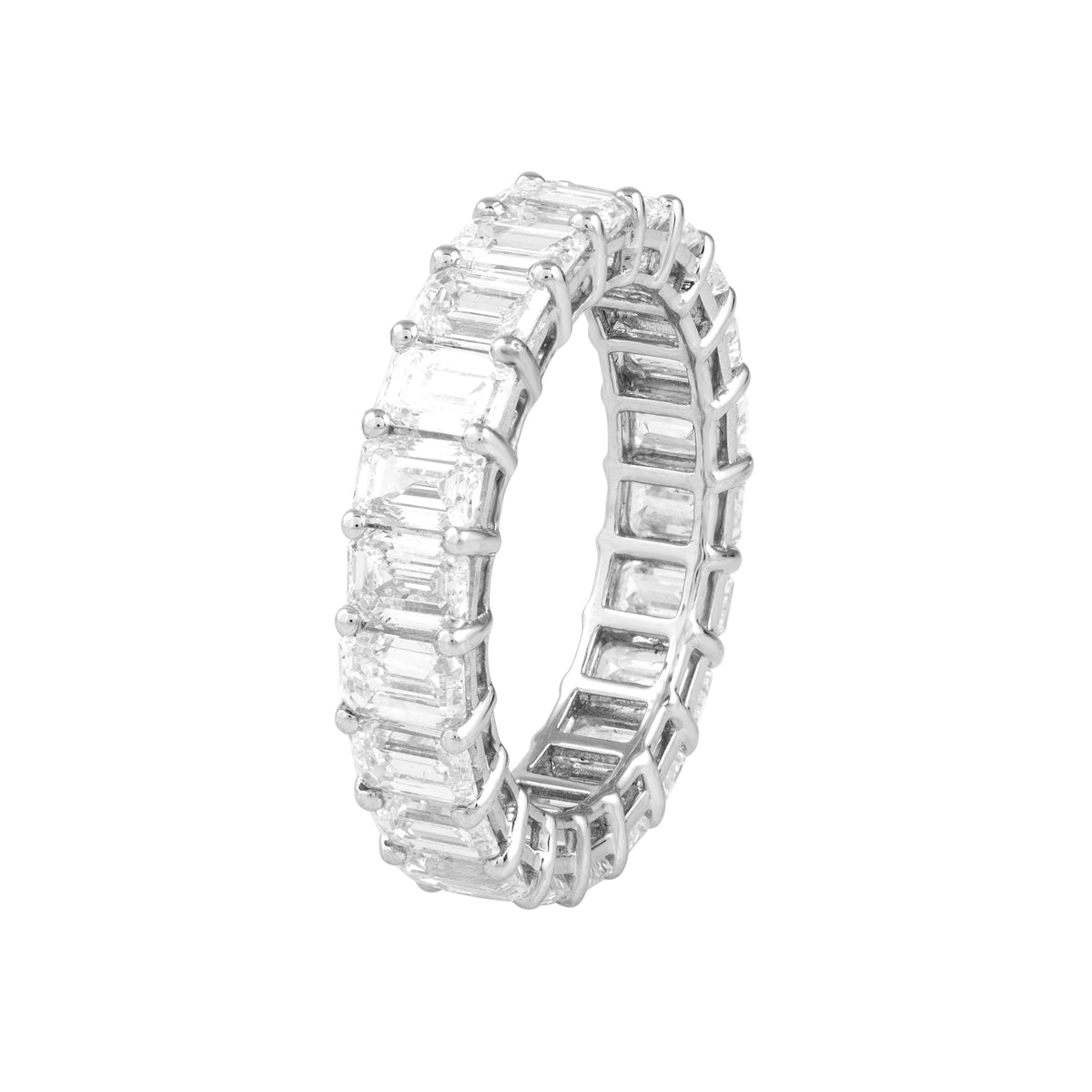 EMERALD CUT FULL ETERNITY BAND - view 3
