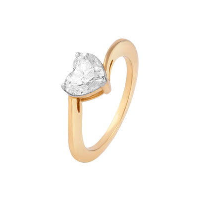 heart solitaire ring - view 3