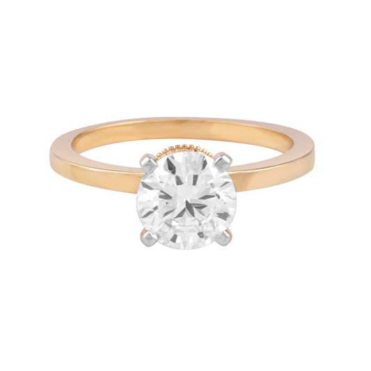 classic crown solitaire ring - view 1